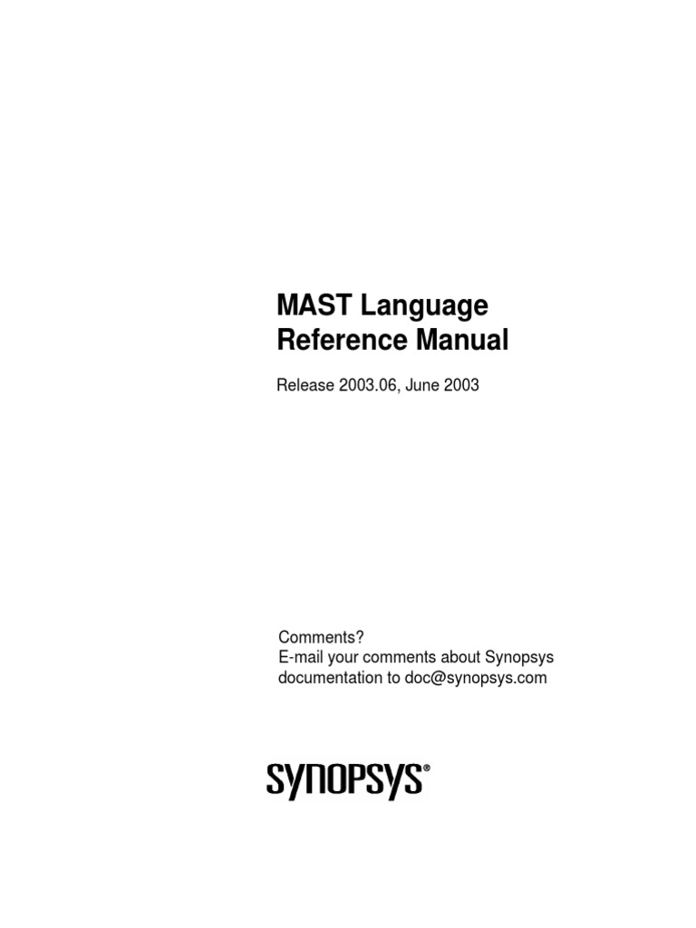 MAST Language Reference Manual: Release 2003.06, June 2003 | PDF ...
