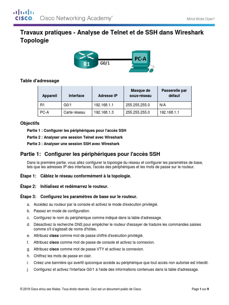 Lab - Examining Telnet and SSH in Wireshark - ILM | PDF | Enveloppe de ...