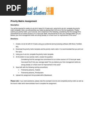 Priority Matrix Instructions