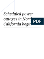 Scheduled Power Outages in Northern California Begin