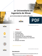 Presentación Master Universitario en Ingeniería de Minas (SEMIPRESENCIAL)