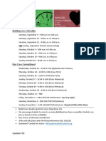 Building Crew Schedule: TBD Sunday, September 29 (Post Homecoming)