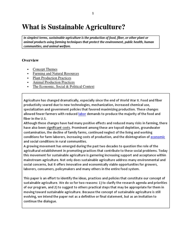 Understanding Sustainable Agriculture Practices | PDF | Sustainable ...