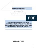 Mejoramiento de Los Servicios Educativos de La I.E. Primaria #32261 de La Localidad de Chacabamba, Distrito de Chacabamba - Yarowilca - Huanuco