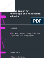 Formal Search For Knowledge and His Idealism in Poetry