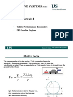 Automotive Systems: Vehicle Performances Parameters PFI Gasoline Engines