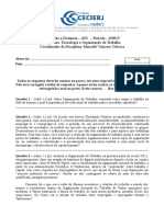 AP2 2009-2 Tecnologia e Org Trabalho Adm Cederj