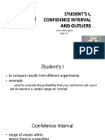 Student'S T, Confidence Interval and Outliers: Diosa Marie Aguila Math 121