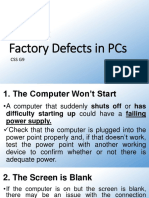 Faults: Factory Defects in PCS: Css G9