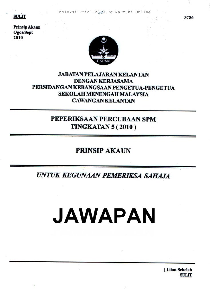 Prinsip Perakaunan Jawapan Pdf