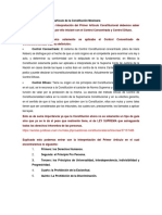 Interpretación Del Primer Artículo de La Constitución Mexicana