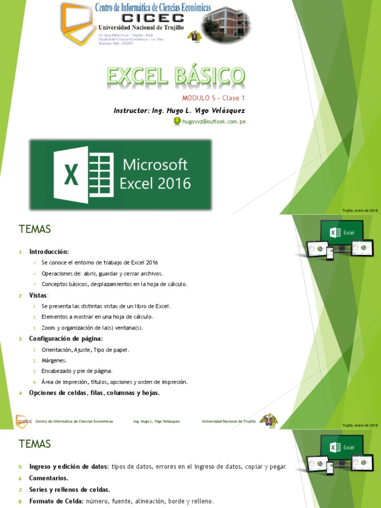 Manual Básico de Excel 2016 | PDF | Hoja de cálculo | Microsoft Excel
