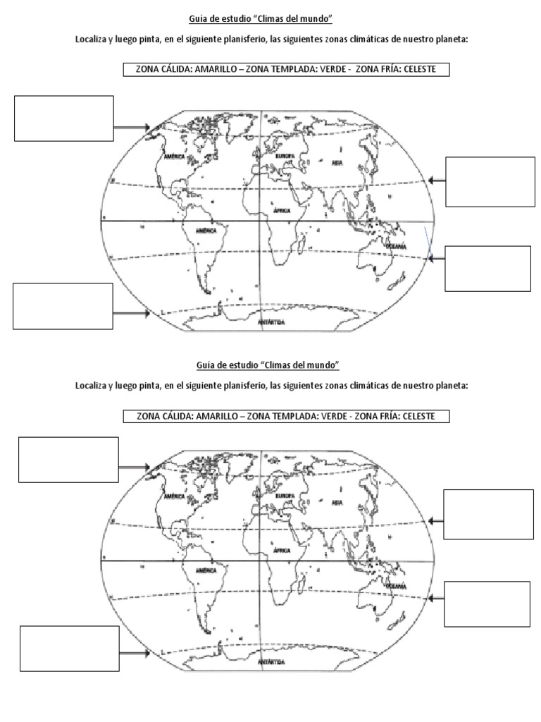 Zonas Climáticas del Mundo para Colorear | PDF | Zona tropical | Clima