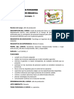 Manual de Funciones Jefe de Produccion