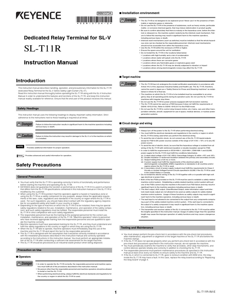 SL-T11R: Instruction Manual | PDF | Power Supply | Safety