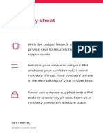 Ledger Nano S - Recovery Sheet PDF