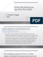 The Philippine Professional Standards For Teachers: - Career Stages - Btis