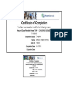 Certificate of Completion: Natural Gas Flexible Hose TOP - CA/US/MX (EN/SP)