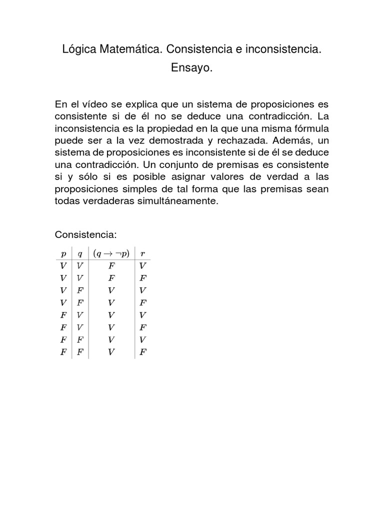 Consistencia e Inconsistencia en Lógica | PDF
