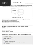 PLSQL Mock Test III