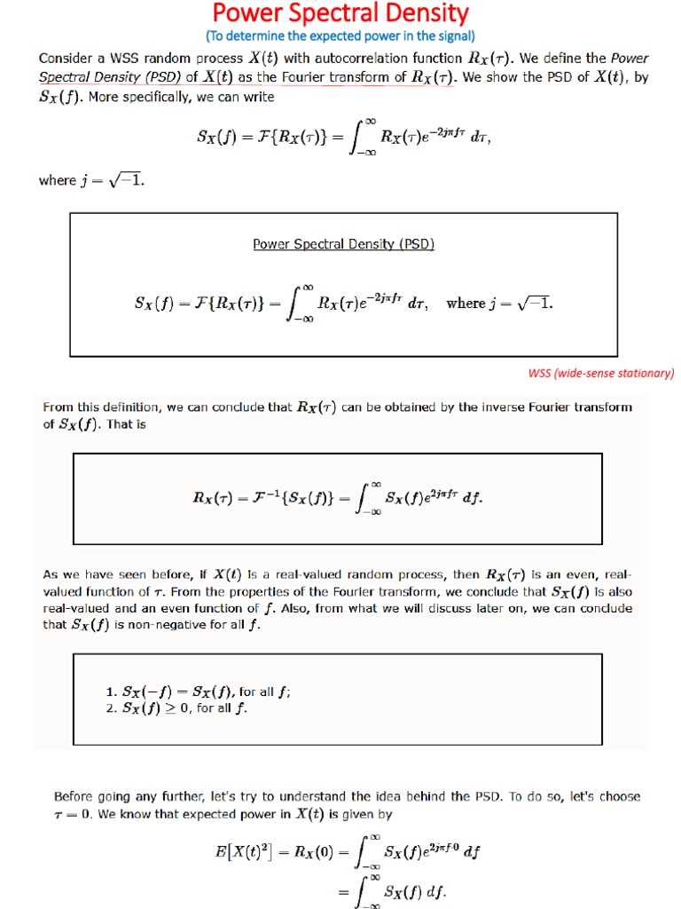 WSS Signal Power Spectral Density | PDF