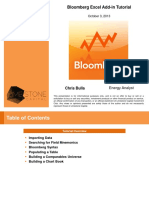 Bloomberg Excel Add-In Tutorial: October 3, 2013