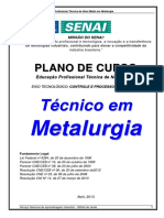 Plano de Curso - Técnico em Metalurgia - Atualizado