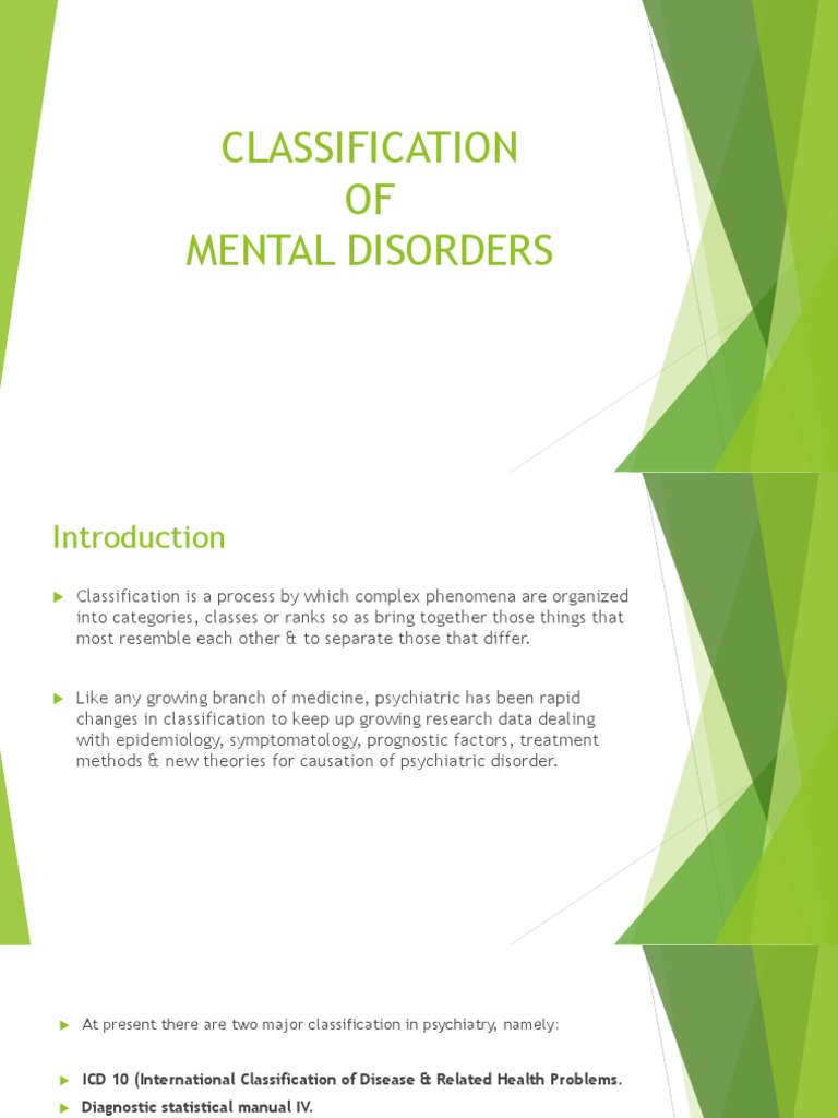 Classification of Mental Disorders Overview | PDF | Diagnostic And ...