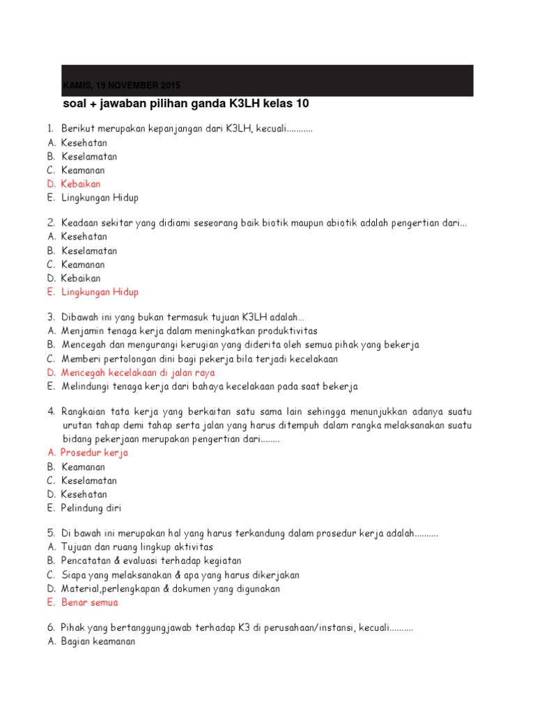 Soal Dan Jawaban K3lh Pilihan Ganda Ilmusosial Id