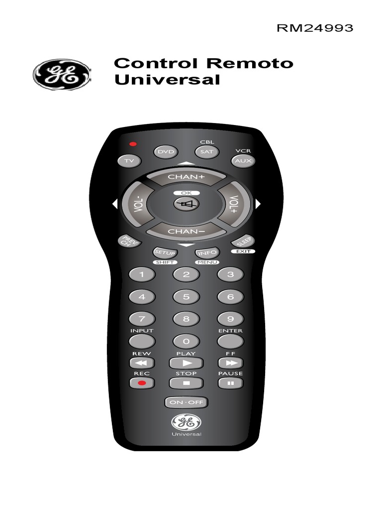 Manual Control Remoto Universal GE PDF Control remoto Grabadora