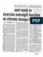 Manila Bulletin, Oct. 10, 2019, House Panel Ready To Exercise Oversight Function On Climate Change Laws PDF
