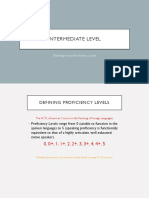 Intermediate Level: Teaching Across Proficiency Levels