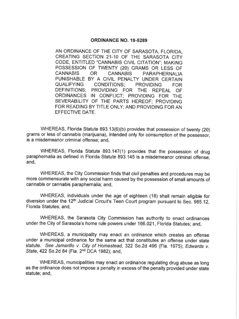 City of Sarasota Ordinance 195289 PDF