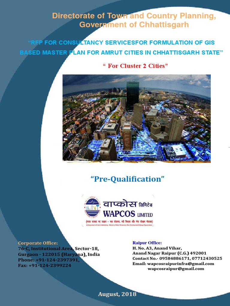 RFP for GISBased Master Plans for Cluster 2 Cities in Chhattisgarh Consultancy Services for