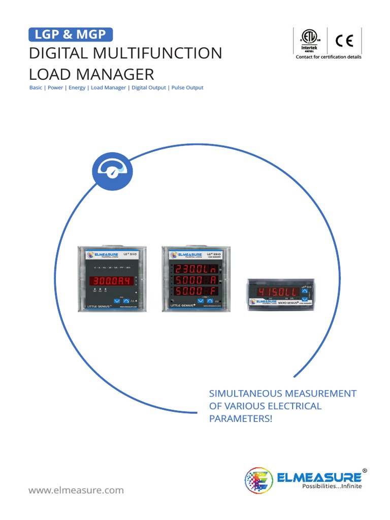 Elmeasure Multifunction Meter Catalog PDF Amplifier Relay