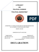 Declaration: A Project ON Political Science "Political Marketing"