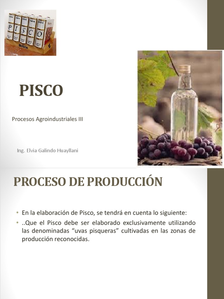 Pisco | PDF | Destilación | Vino
