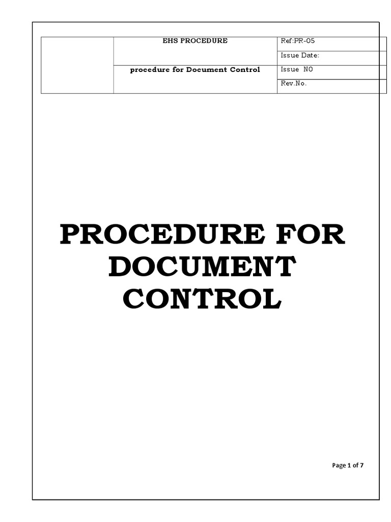 PR5 Docuent Control Procedure PDF Backup Computer File