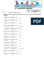 SOAL ULANGAN Bahasa Inggris Kelas 1 SD BAB - Mengenal Anggota Tubuh - Kelas 1 SD