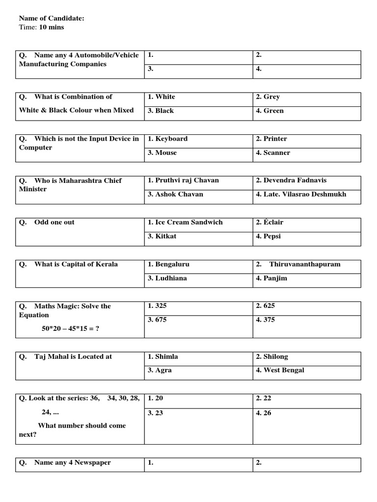 General Knowledge Quiz Questions | PDF | Digital Technology | Computer ...