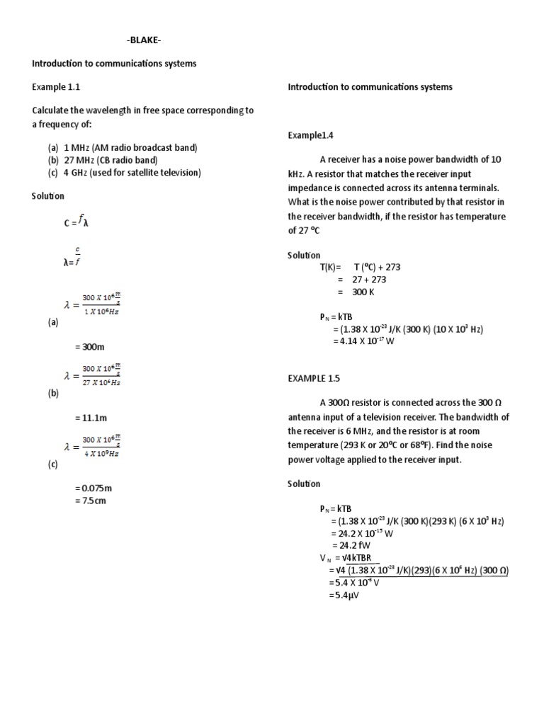 Signal-to-Noise Ratio in Communication Systems | PDF | Signal To Noise ...