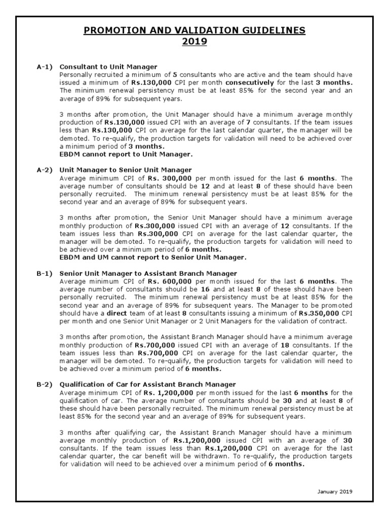2019 Promotion and Validation Guidelines | PDF | Government | Economies