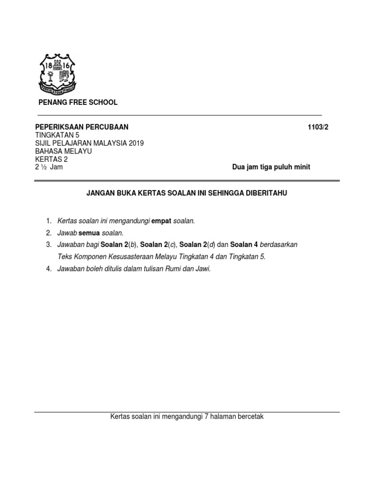 Bahasa Melayu K2 Trial SPM PDF