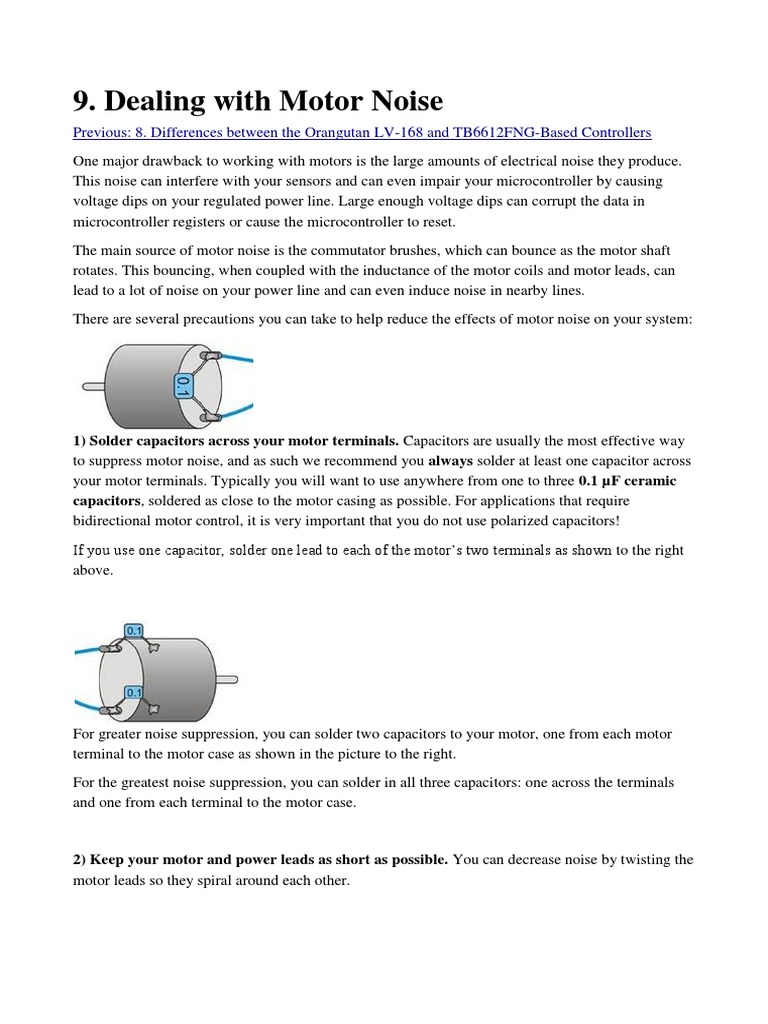 DC Motor Noise Control | PDF | Electric Motor | Capacitor