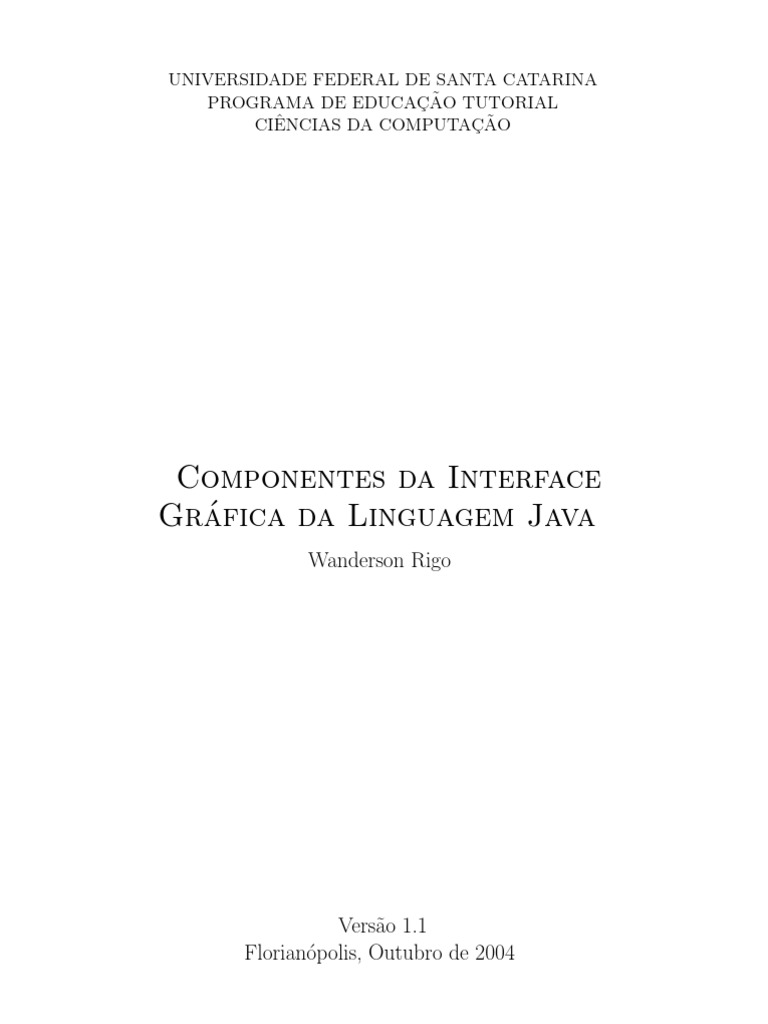 Componentes Da Interface Grafica Da Linguagem Java | PDF