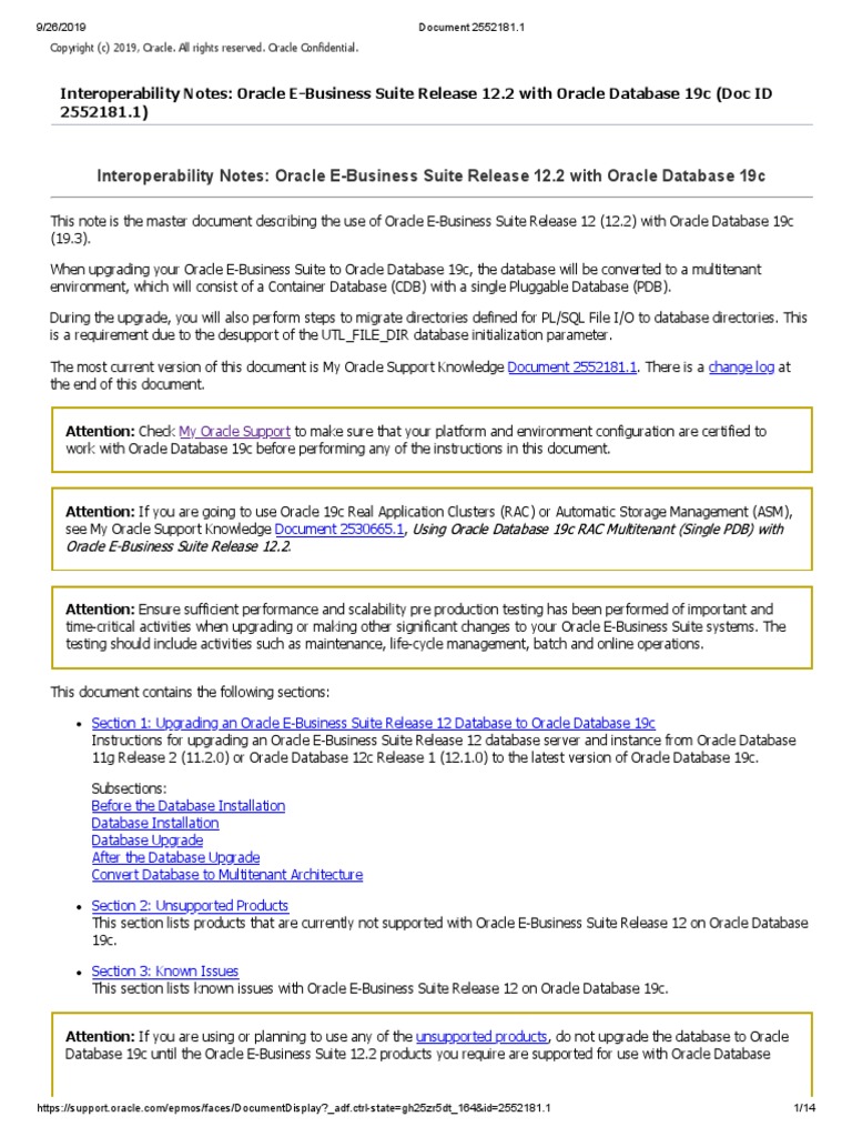 Document 1 Oracle Database Databases