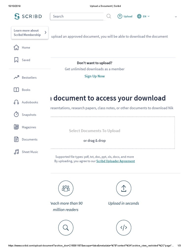 Upload A Document To Access Your Download: Search | PDF | Scribd ...
