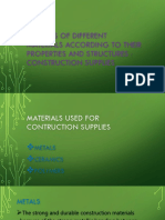 The Uses of Diffrent Material According To
