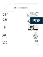 Bar Car Far Jar Tar: Match The Word To The Correct Picture