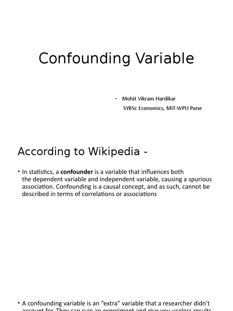 Understanding Confounding Variables | PDF
